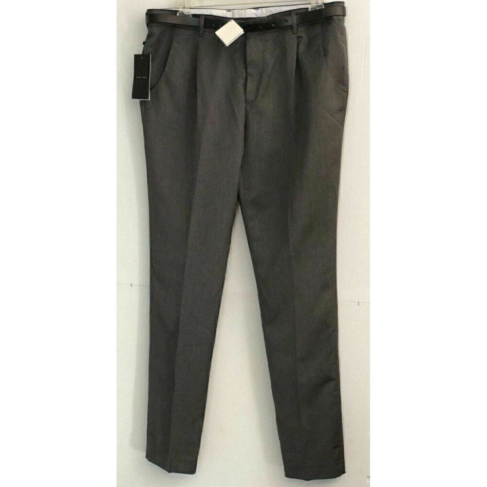 Zara Man Men's Gray Slim Suit Belted Pants Trousers Size 36 - Picture 12 of 12